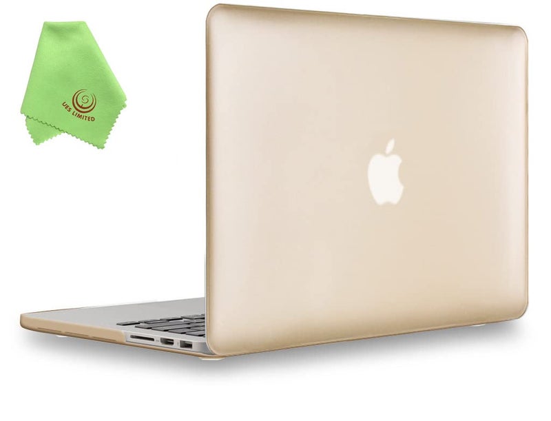 UESWILL Plastic Hard Shell Case Compatible with MacBook Pro (Retina, 15-inch, Mid 2012/2013/2014/Mid 2015), Model A1398, NO CD ROM, NO Touch Bar, Gold - Image 1